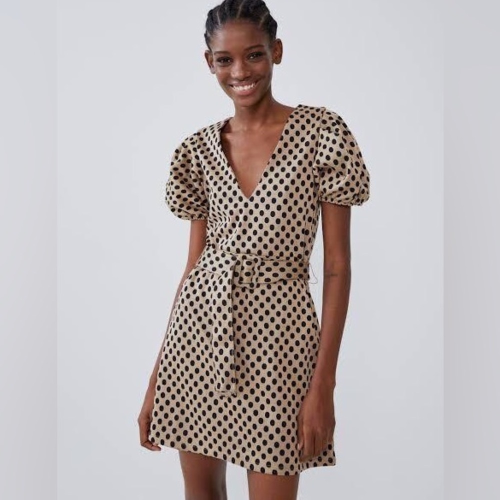 Zara Black Polka Dot Mini Dress
